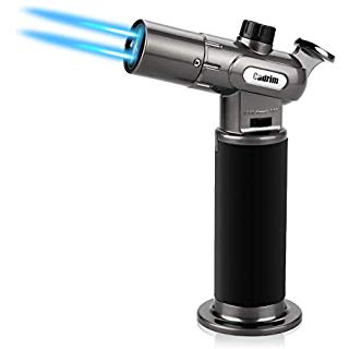 Cadrim Butane Torch, Refillable Culinary Blow Torch Double Fire Cooking Torch and Small Adjustable Flame Kitchen Torch for Creme Brulee, Baking BBQ(Butane Fuel Not Included)