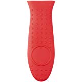 AmazonBasics Silicone Hot Skillet Handle Cover Holder, Red