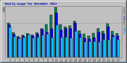 Hourly usage for December 2012