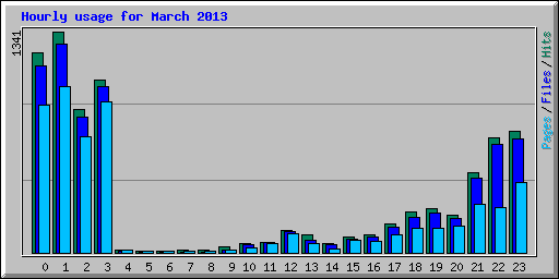 Hourly usage for March 2013